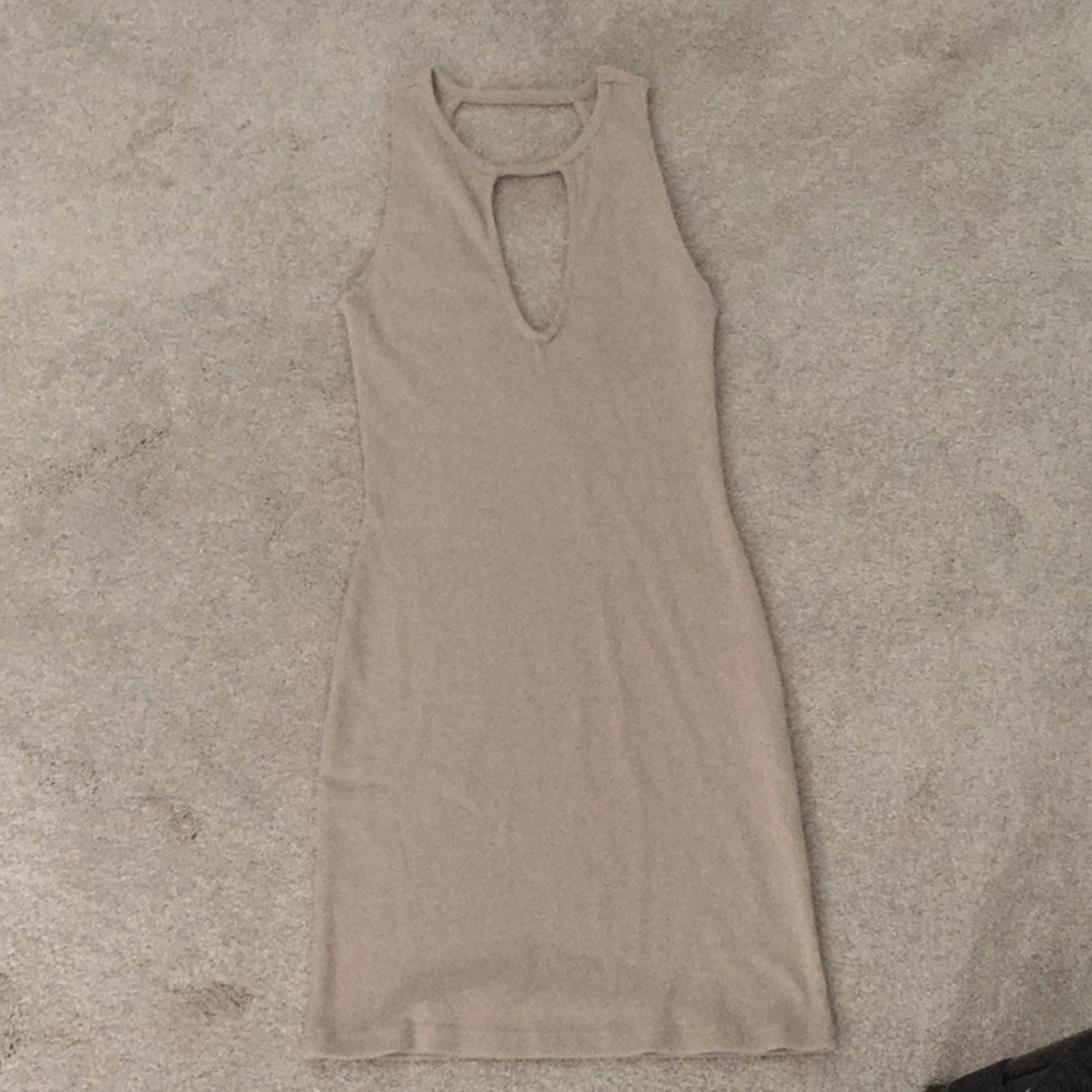 Beige Form Fitting Dress